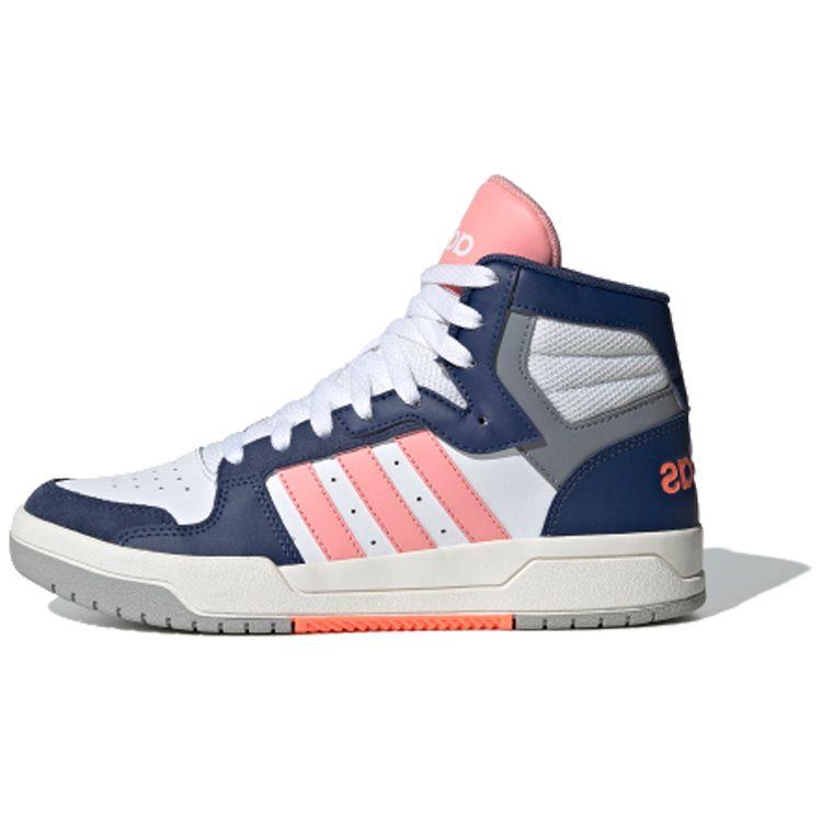 Adidas Neo Entrap Mid Comfortable High-Top Skate Shoes Women Sneakers Blue Pink EH1451
