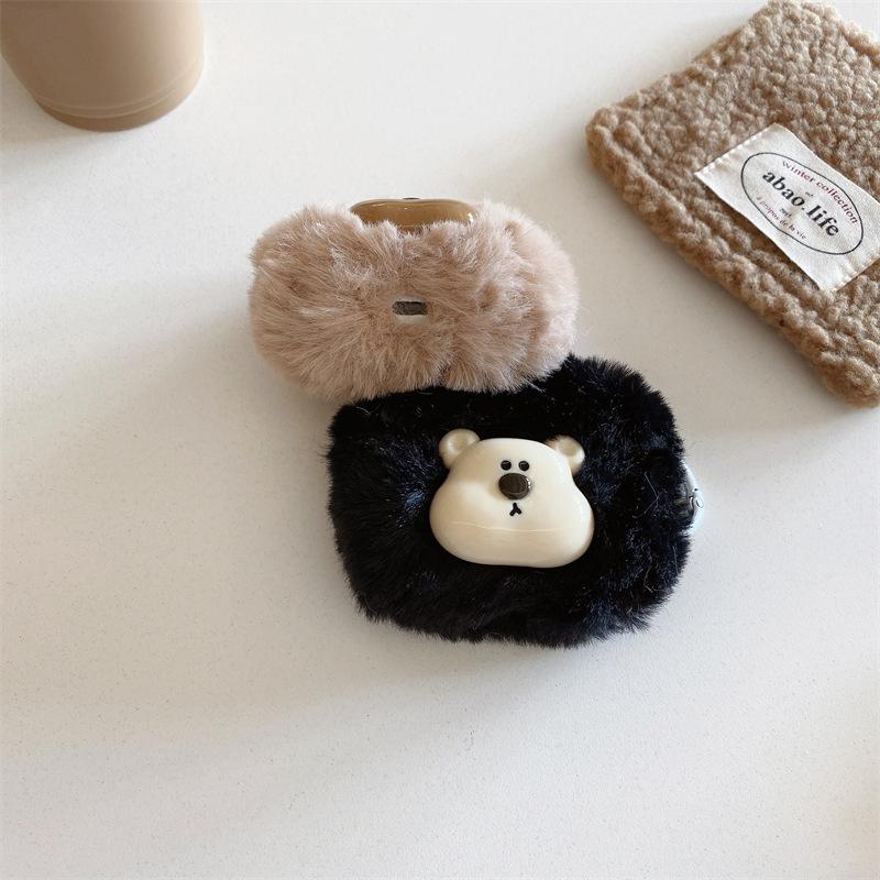 Cute Plush Three-dimensional Bear for Apple AirPods 1 Cartoon Protective Case 1st Generation Pro1 Bluetooth Headset Case