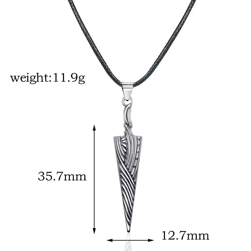 Anime Hollow Knight Pure Nail Sword Bone Pendant Necklace Fashion Geometry Rope Chain Choker Necklace for Women Men Cool Jewelry