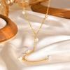 Stainless Steel Imitation Pearl Fashion Tassel Y Shape Necklace For Women Choker Clavicle Chain Wedding Party Jewelry Gitfs