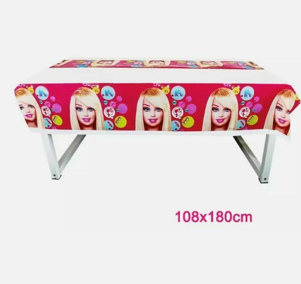 

Кукла Барби Розовые Принадлежности для Дня Рождения Посуда Стаканчики Украшения Тарелки Tablecloth