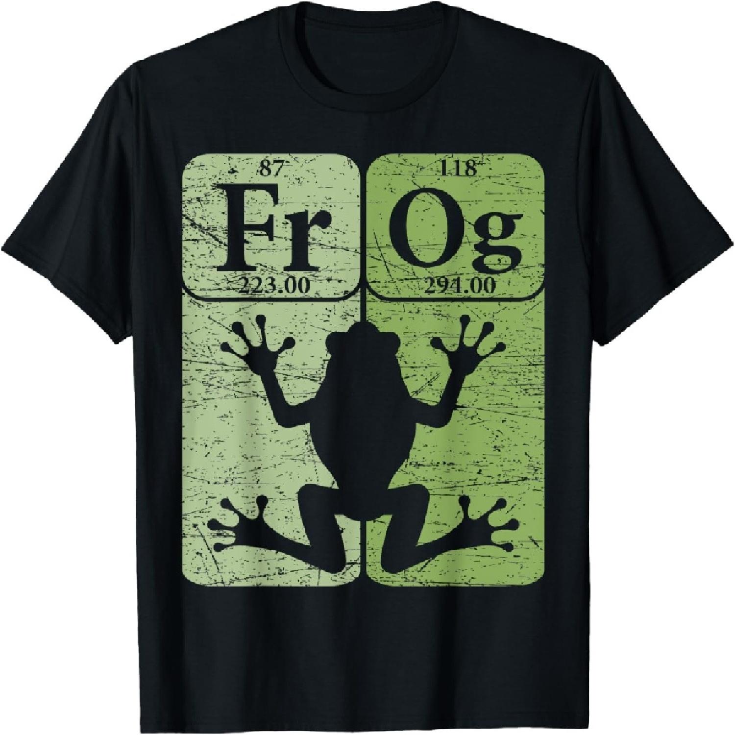 Frog Periodic Table Elements Herpetologist Frog Lover Retro T-Shirt XXXXXL разноцветный