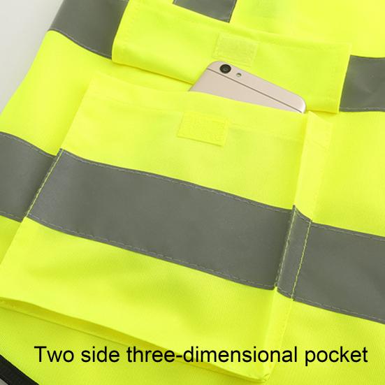 Warnweste mit hoher Sichtbarkeit und mehreren Taschen, Sicherheitsstrickgewebe, reflektierende Weste, Kleidung