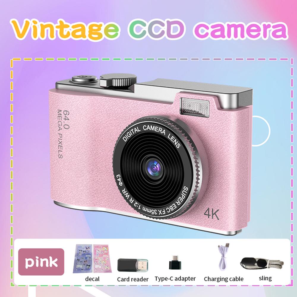 4K Digital Camera 64MP Children Camcorder With Anti-Shake 16x Zoom Compact Cameras 1080P Cameras For Beginner Photography