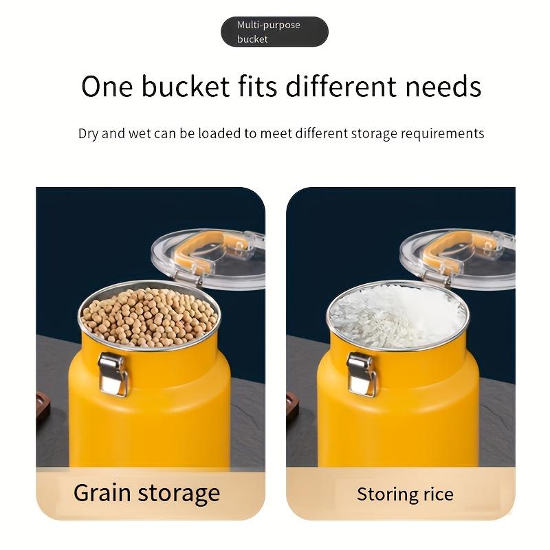 Edelstahl Luftdichter Lebensmittelbehälter Kapazität,Feuchtigkeit,Ideal für Reis, Kaffeebohnen, Tee, Getreide,Mehl,Tierfutter,Langlebiger Küchenorganisator