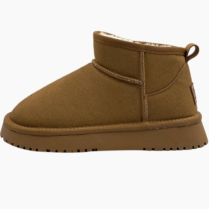 Fur integrated snow boots women's 2025 new winter platform Internet celebrities warm velvet thickened outer wear cotton shoes