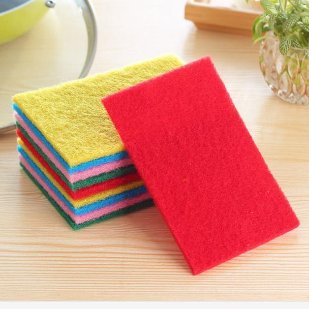 10pcs NEW Kitchen Home Scouring Scour Scrub Cleaning Pads Random Color