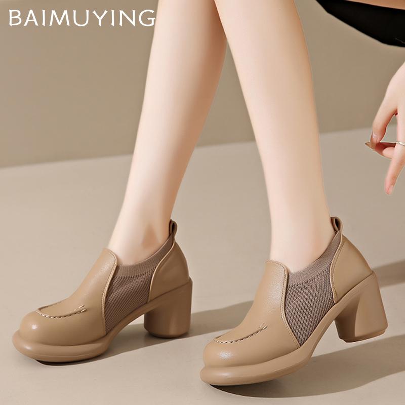 Chunky Women Ankle Boots Leather High Heels Fashion Shoes Winter 2024 Trend Designer Elegant Pumps New Gladiator Botas De Mujer
