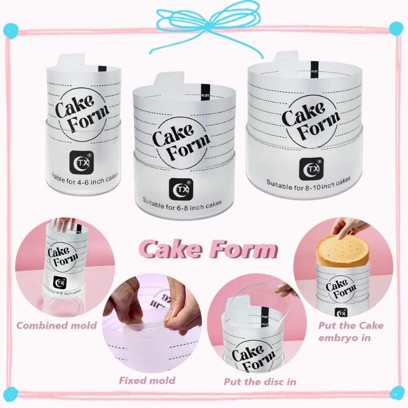 Adjustable Round Cake Ring Mold Retractable Fondant Mousse Cake Ring Acrylic Circle Baking Ring Cake Tools Round Cake Form Kit