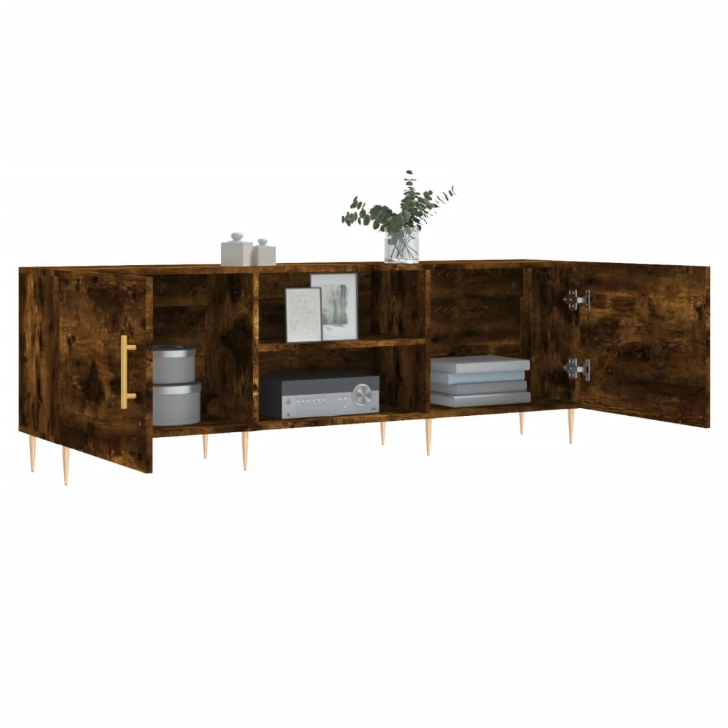 TV Stand Smoked Oak Finish 150 x 30 x 50 cm Engineered Wood