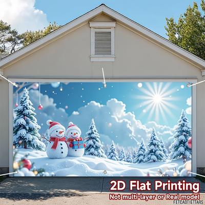 2D Plan, 1 Large Outdoor/indoor Christmas/winter Party Banner with Snowman On 2D Plan