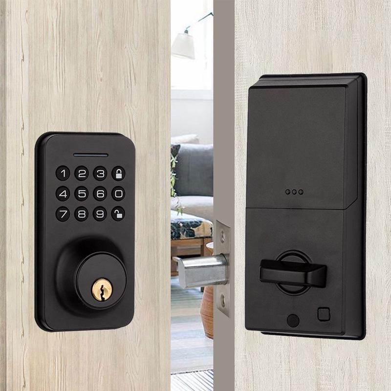 

Американский замок с отпечатками пальцев Deadbolt для внутренних деревянных дверей - смарт-карта, дистанционное управление, открытие паролем Huayanglong HYL-X2