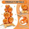 1/2Pcs 3D Standing Basketball Foil Balloon, Durable Leak-Proof Aluminum Basketball Balloon with Stable Base, No Helium Needed Fo