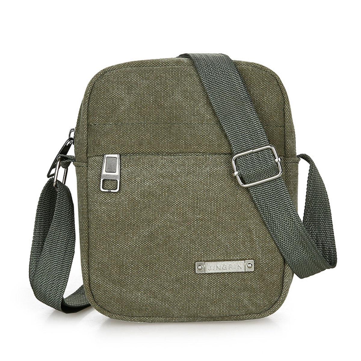 Men s Casual Canvas Shoulder Bag Crossbody Phone Pouch Small Backpack Leisure Tote Handbag for Men