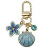 Creative Alloy Seashell and Pearl Keychain Pendant