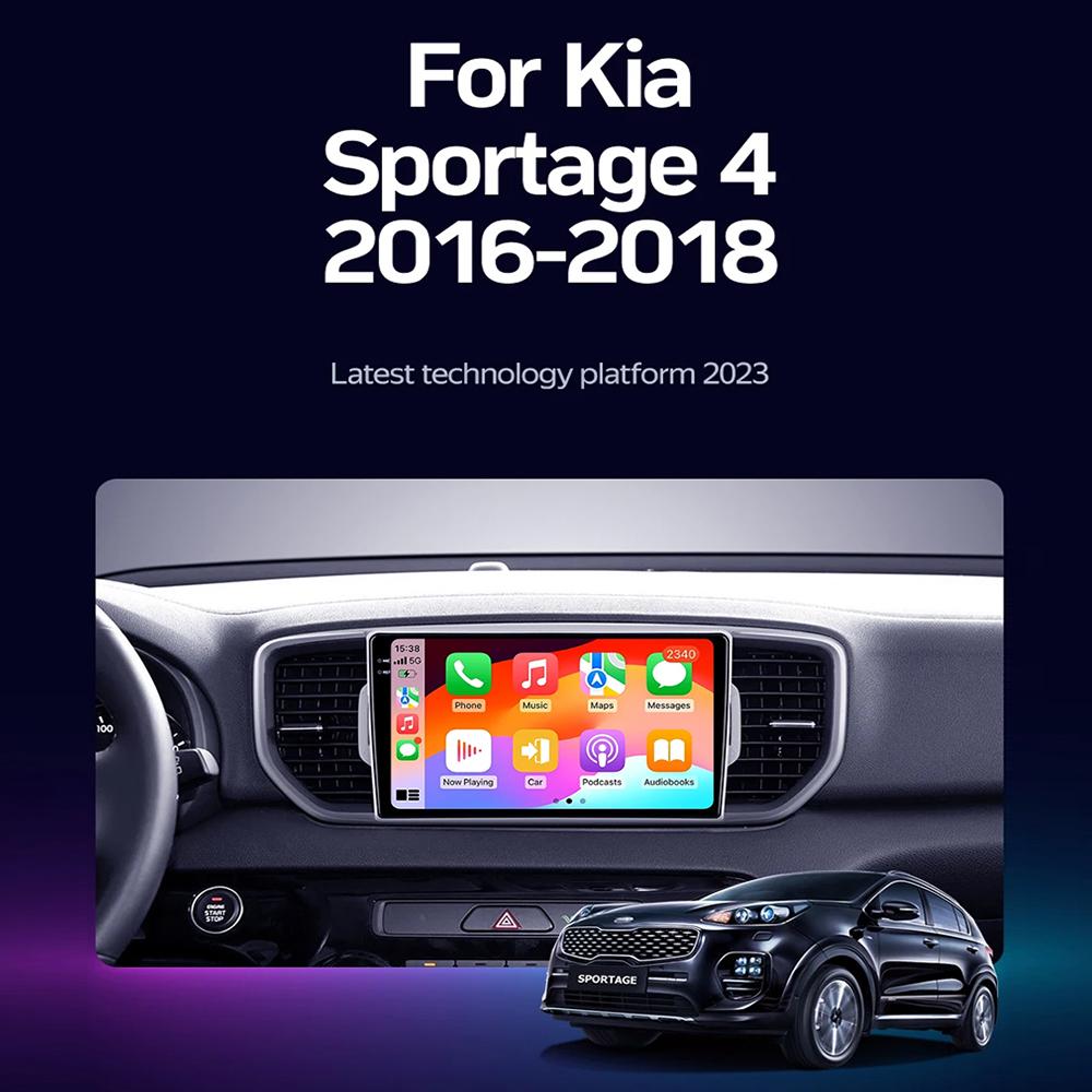 9" Android 14 Car Radio Carplay For Kia Sportage 4 QL 2016 2017 2018 2019 Navigation GPS Multimedia Player Stereo wifi+4G Auto