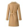 2026 Women's Tailored Wool Blend Coat, Notch Lapel Belted Trench Coat for Autumn, Slim Fit Office & Formal Outerwear
