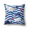 Polyester Pillowcase Peach Leather Velvet Cushion Cover Marine Life Seahorse Octopus Printed Pillow Bedside Cushion Cover