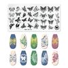 12*6cm Nail Stamping Plates Rose Butterfly Nail Art Plate Stainless Steel Nail Design Stencil Tools DIY Printing Design Stamp