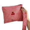 Red Cherry Canvas & Red Plaid Makeup Bag - Large Capacity Cosmetic Lipstick Storage, Portable Easy to Carry, Solve Makeup Clutte