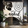 Černá Šedá Abstraktní Sprchový Závěs Sada Get Naked Minimalistická Estetika Moderní Současná Rostlina Polyester Voděodolná Koupelna