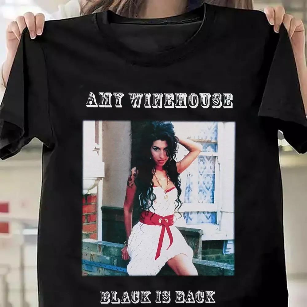 

Amy Winehouse Black Is Back Short Sleeve Cotton Black All Size T-Shirt KH1105 Unisex T-Shirt XXXL