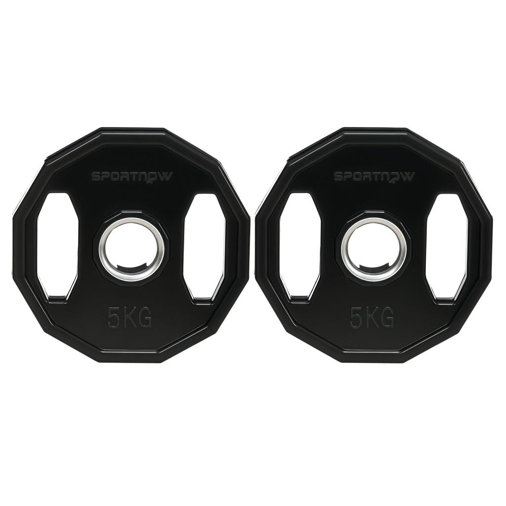 Olympic Weight Plates Set, Metal and Rubber Bumper Plates Weights Discs with 2"/5cm Holes, for Home Gym Weight Lifting Strength Training, 2 x 5kg