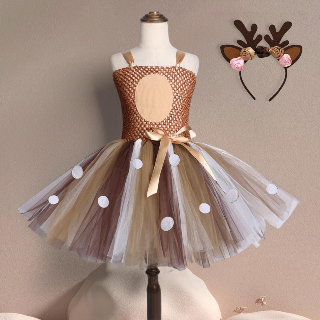 Reindeer Tutu Dress for Girls Children Clothes Princess Costume Birthday