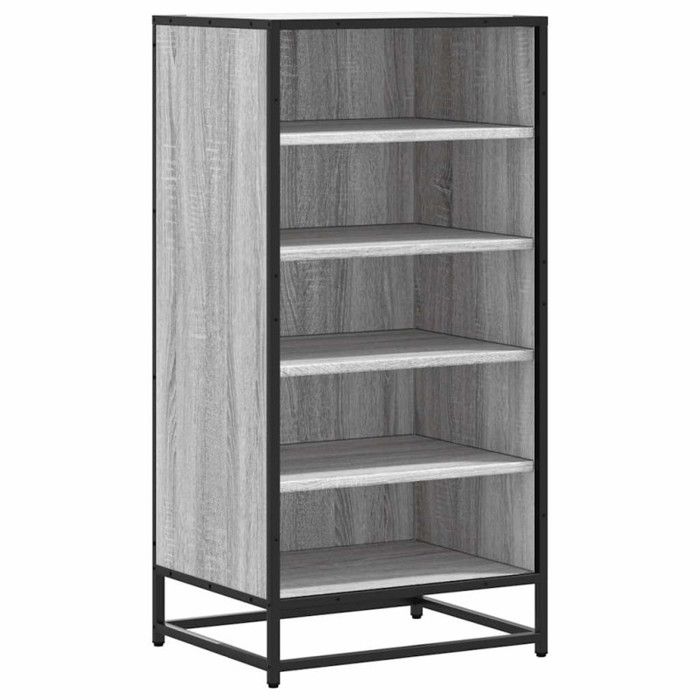 VidaXL Étagère à chaussures sonoma gris 48x38x97,5cm bois d'ingénierie, rangement de chaussures, armoire de rangement de 849207