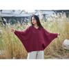 Bat Sleeve T-Shirts Vintage Women Cotton Linen V-Neck Solid Color Women Cloths Casual T-Shirts