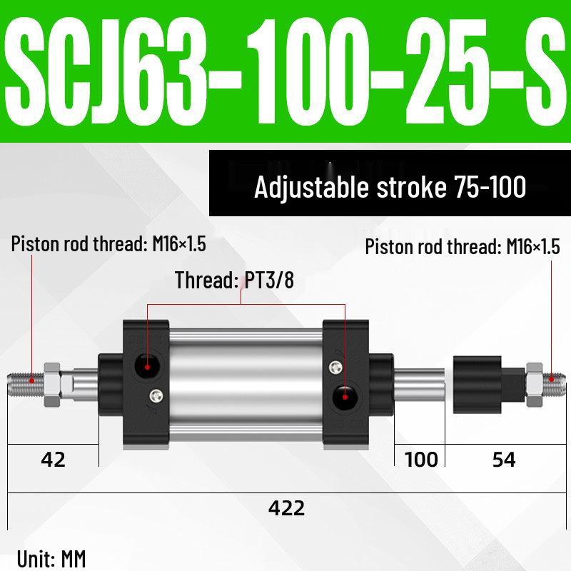 SCJ Adjustable Stroke High Thrust Pneumatic Cylinder SCJ32-160