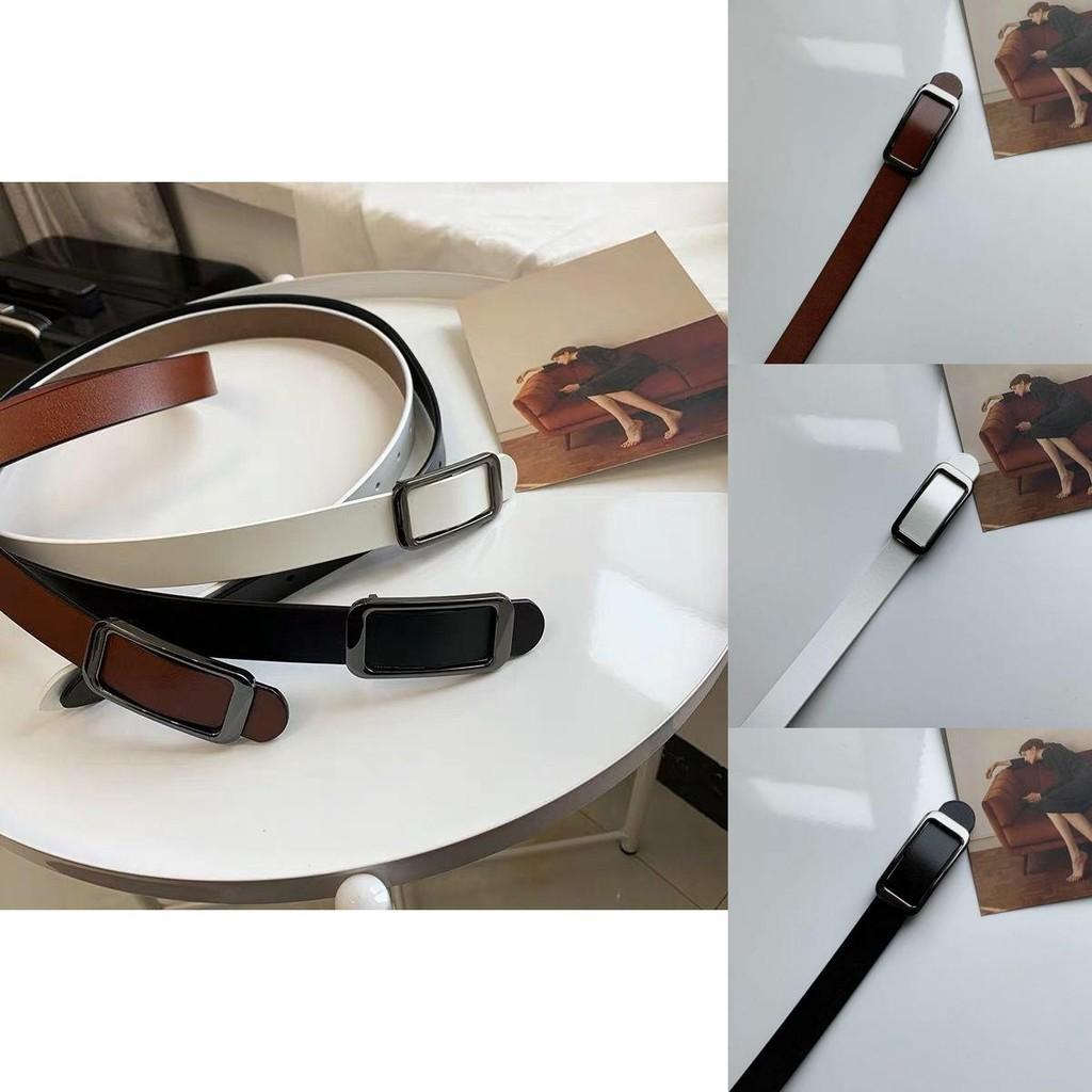 Stylish Black Women's Belt With Smooth Buckle For Dresses Sweaters And Jeans