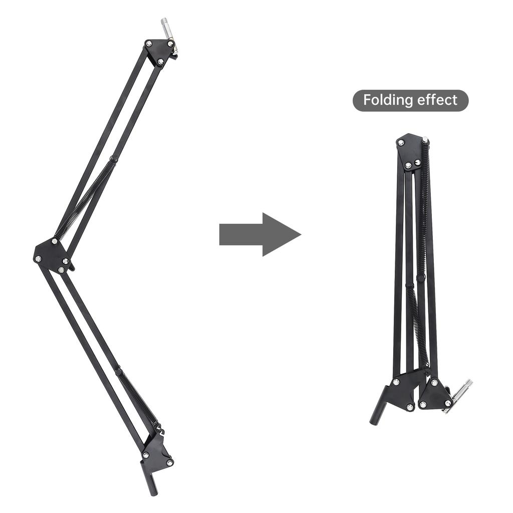 Heavy Duty Table Clamp Universal Mic Arm Stand Metal Boom for Podcast Streaming Recording with 3/8 5/8 Inch Adapter
