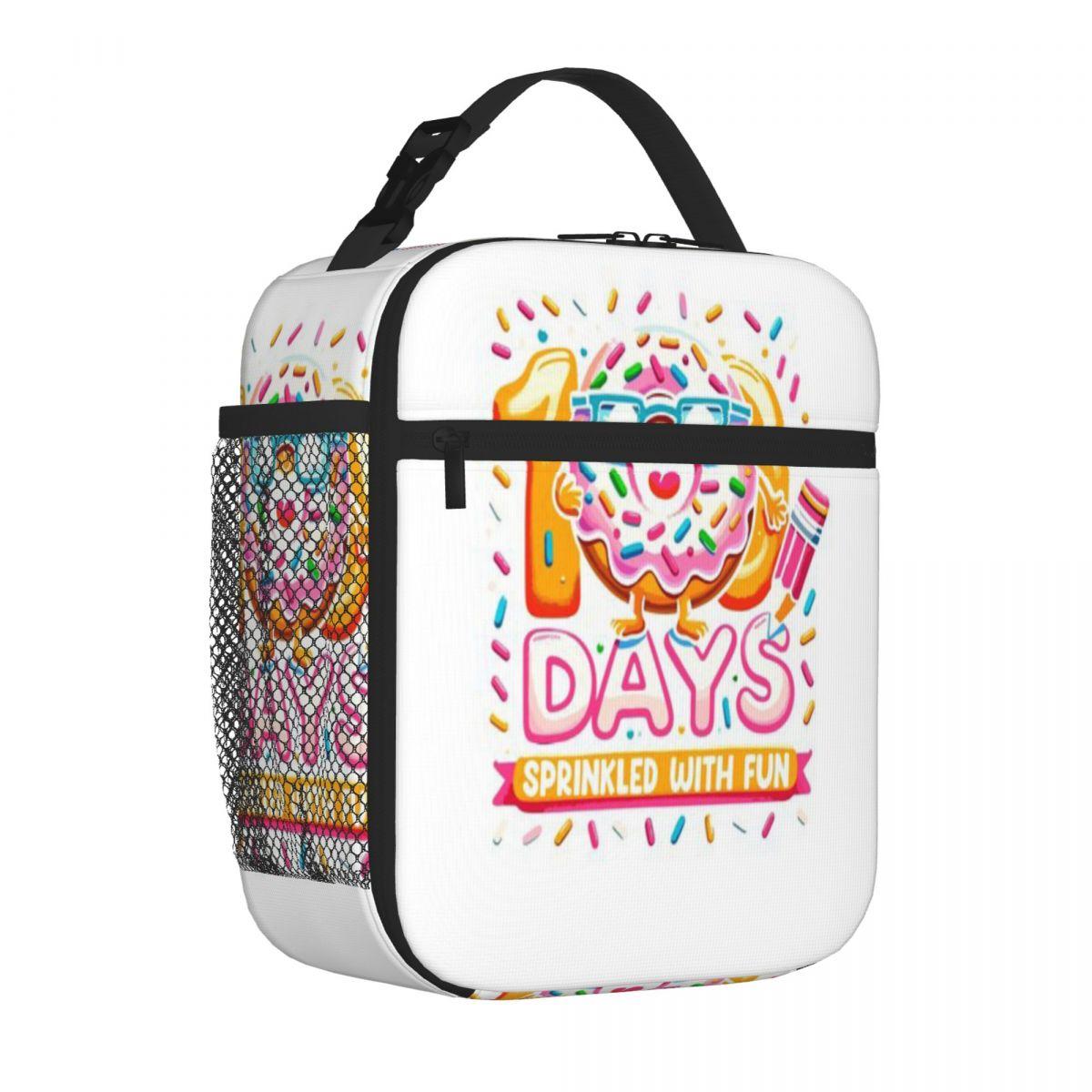 Bestselling 100 Days Sprinkled Fun Industrial Style Insulated Snack Tote Yard Party Lunch Tote One Size