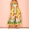2026 European & American Women's Summer Sleeveless High-Waist Swing Dress with Sexy Suspender & Print Design
