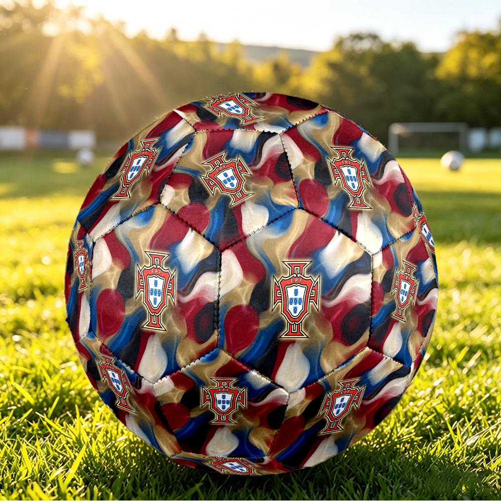 Portugal Football Printed Size 5 Soccer Ball Wear Resistant Standard Adult Training Football Fan Gift for Indoor Outdoor Match Sports