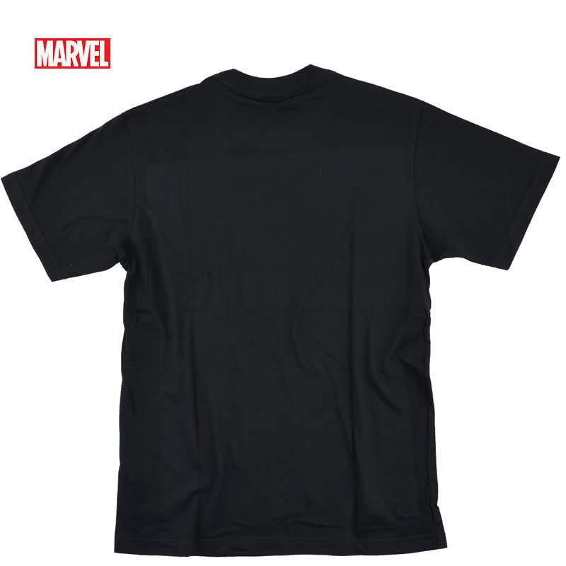 EVERSOUL Marvel T-Shirt, Short Sleeve, Avengers, Hulk, Thor, Iron Man, American Comic Book Merchandise, Gift, Men's, Black, XL [Parallel Import]