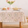 Pastoral Geometric Printed Tablecloth Pvc Waterproof Oil-Proof Rectangular Table Mat Soft Wear-Resistant Dining Table Decoration