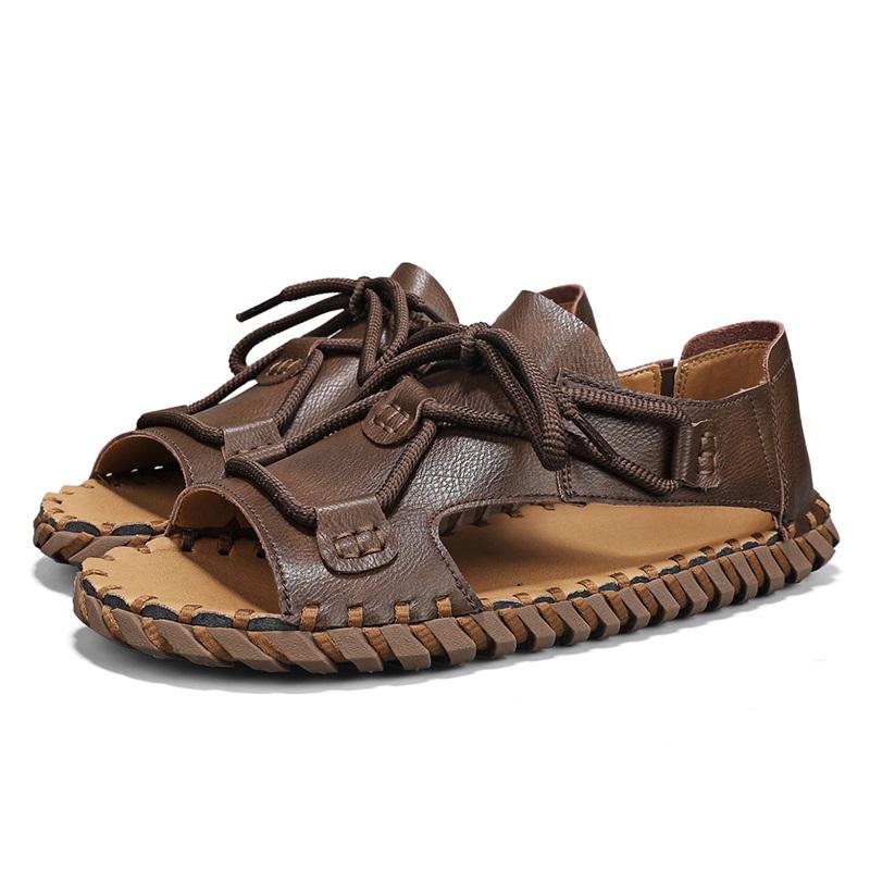 Fashion New handmade sandals Comfortable quality style Outdoor leisure streets and beaches Walking Classic black shoes Flat bottomed