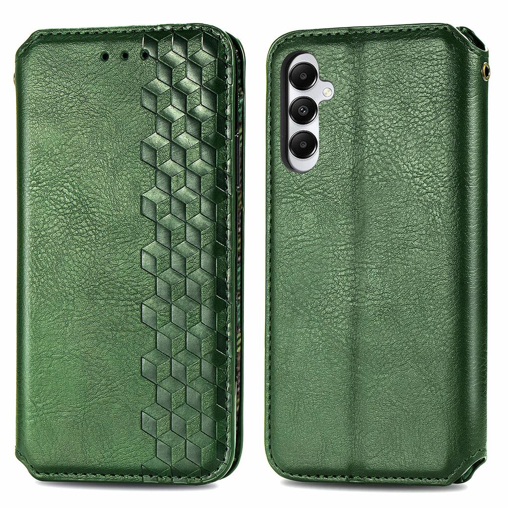 For Samsung Galaxy A05s 4G PU Leather Case Rhombus Imprint Wallet Stand Phone Cover