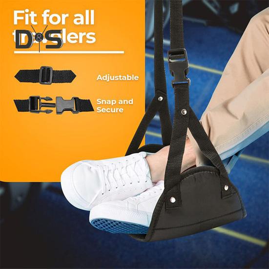 Fußhängematte für Flugzeuge, Länge verstellbar, breite Plattformbasis, Fußstütze, tragbare Hängematte zum Entspannen unter dem Schreibtisch für die Füße im Büro, Reiseutensilien