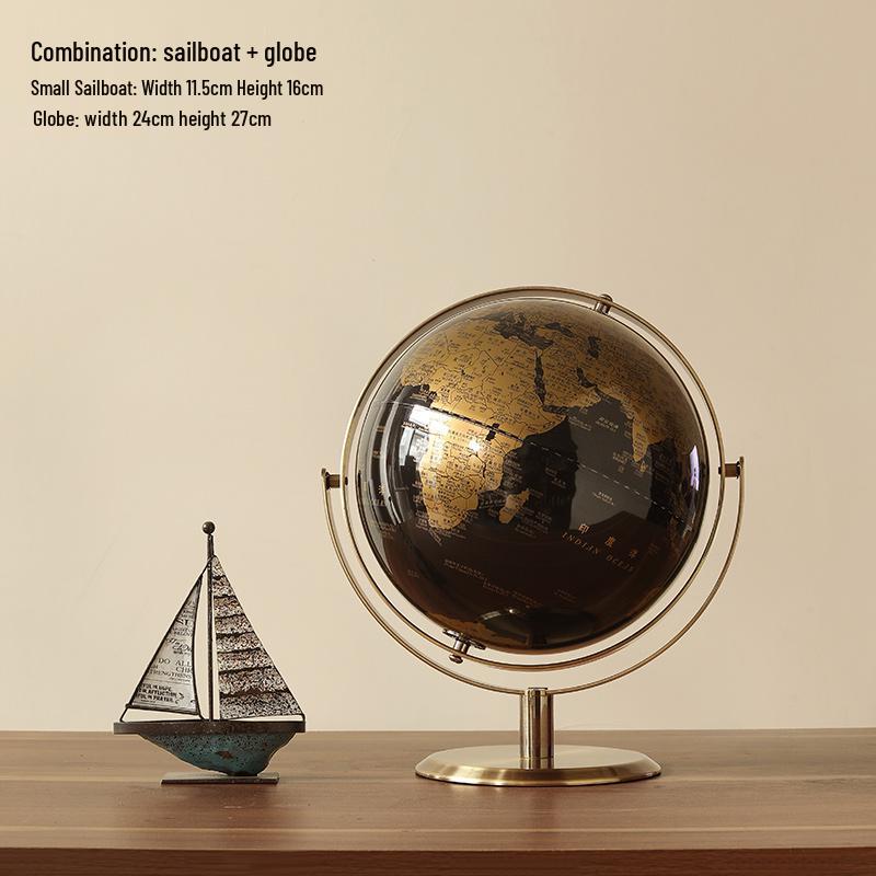 Astronaut Boy Globe Ornament: Luxurious Birthday Gift & Decorative Piece for Living Room or Wine Cabinet.
