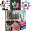 Womens Zip Front Wireless Padded Sports Bra Yoga Cami Push Up Support Top Vests