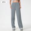New mid-waist casual trousers women's loose drape and thin straight-leg trousers fashionable versatile sports wide-leg trousers