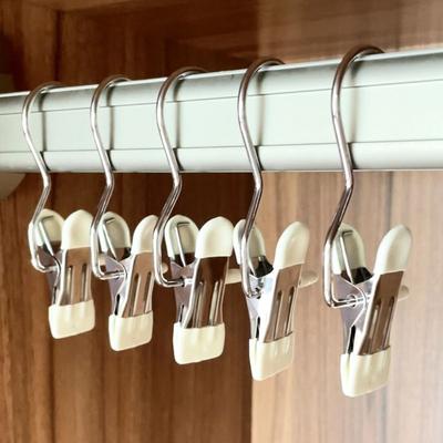 1/5/10PCS Windproof Stainless Steel Pants Clip with Hook Home Storage Rack for Household