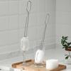 Sponge Clip Bottle Brushes Cup Scrubber Long Stainless Steel Handle Wineglass Cleaner Replaceable Head Kitchen Cleaning Tools