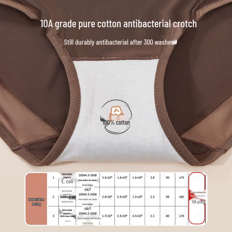 Maoren Damen Sexy Mesh Slips mit antibakteriellem Baumwollzwickel