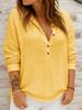 Spring New Women's Casual Loose Fashion Long Sleeve Cotton Linen Solid Color Retro Stand Collar Set Shirt