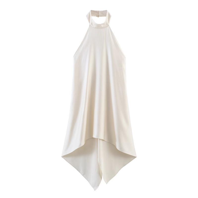 2026 Spring European & American Backless Halter Top - Fashionable & Versatile Style L грязно-белый