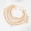 9 Pcs New Heart Zircon Snake Chain Bracelets Set for Women Fashion Gold Color Crystal Cuban Chain Bracelet Vintage Boho Jewelry
